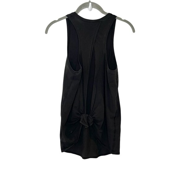 Lululemon All Tied Up Tank Top Black Open Back Tie Back Size 6 Yoga Workout - Picture 1 of 4